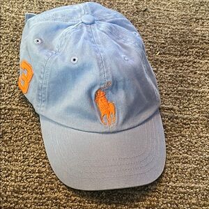 Polo Ralph Lauren Big Pony 3 Hat Cap with Orange Logo